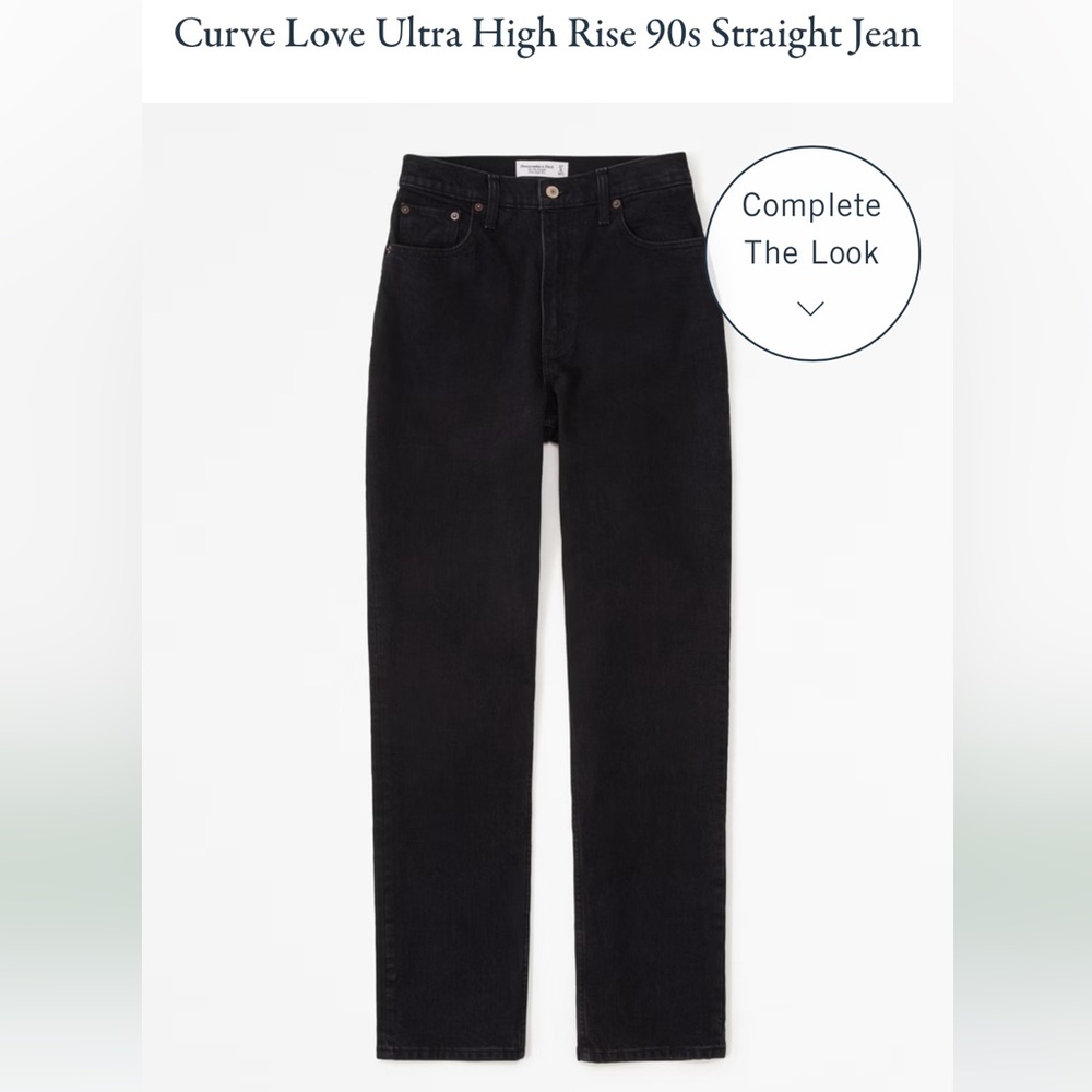 ABERCROMBIE women’s curve love ultra high rise 90s straight jeans in black!